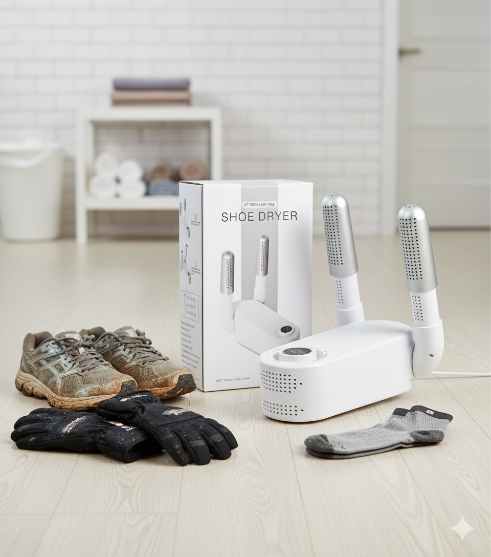 Electric Shoe Dryer with Smart Timer &amp; 360° Heat Circulation