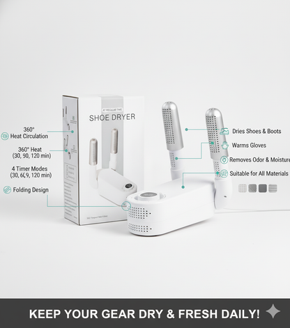 Electric Shoe Dryer with Smart Timer &amp; 360° Heat Circulation